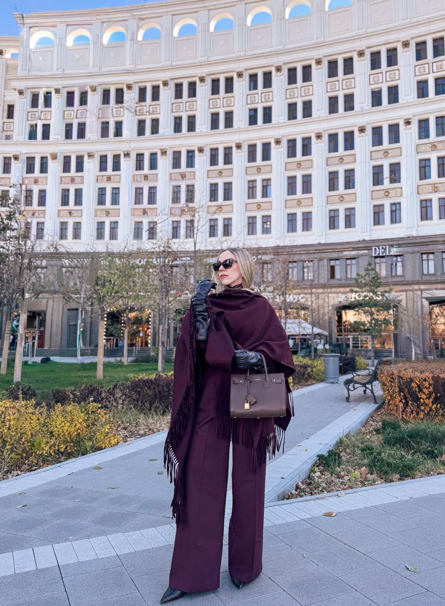 Burgundy wool cape, monochrome burgundy outfit, brown leather long gloves, brown and burgundy fall outfit 

#LTKSeasonal #LTKOver40 #LTKFindsUnder100
