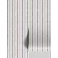 Denim Blue Ticking Stripe Wallpaper | Default | Piglet in Bed US | Piglet