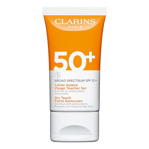 Clarins Dry Touch Face Sunscreen | Broad Spectrum SPF 50+ | UVA/UVB Protection | Lightweight and No White Cast | Enriched with Antioxidants | All Skin Types, including Sensitive Skin | 1.7 Ounces | Amazon (US)