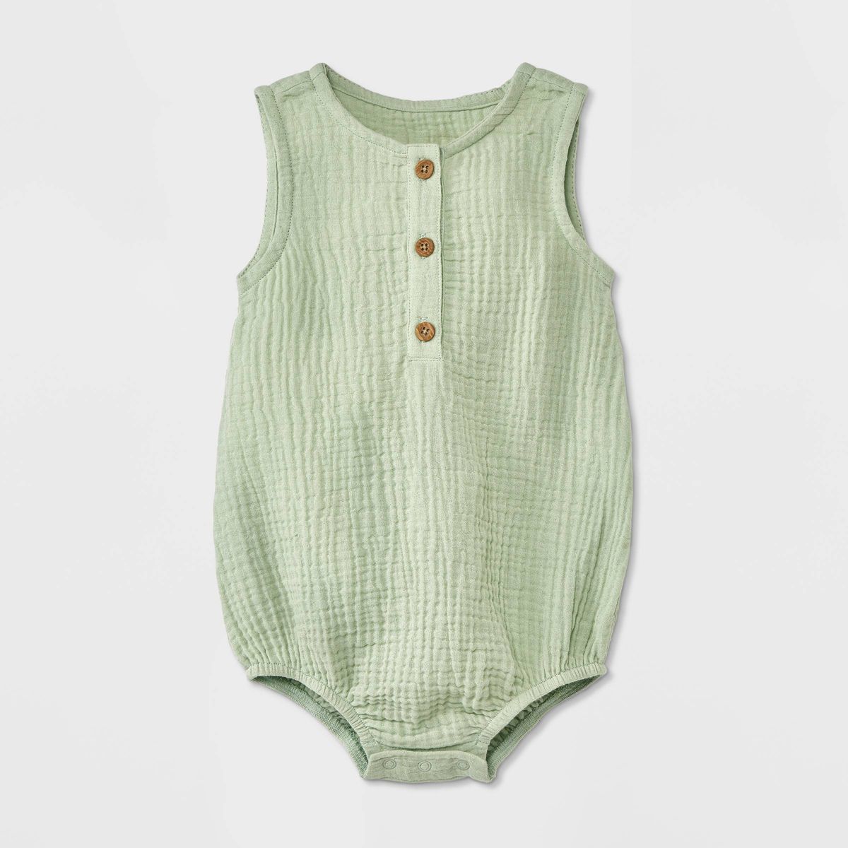 Grayson Collective Baby Sleeveless Gauze Button-Front Bubble Romper | Target