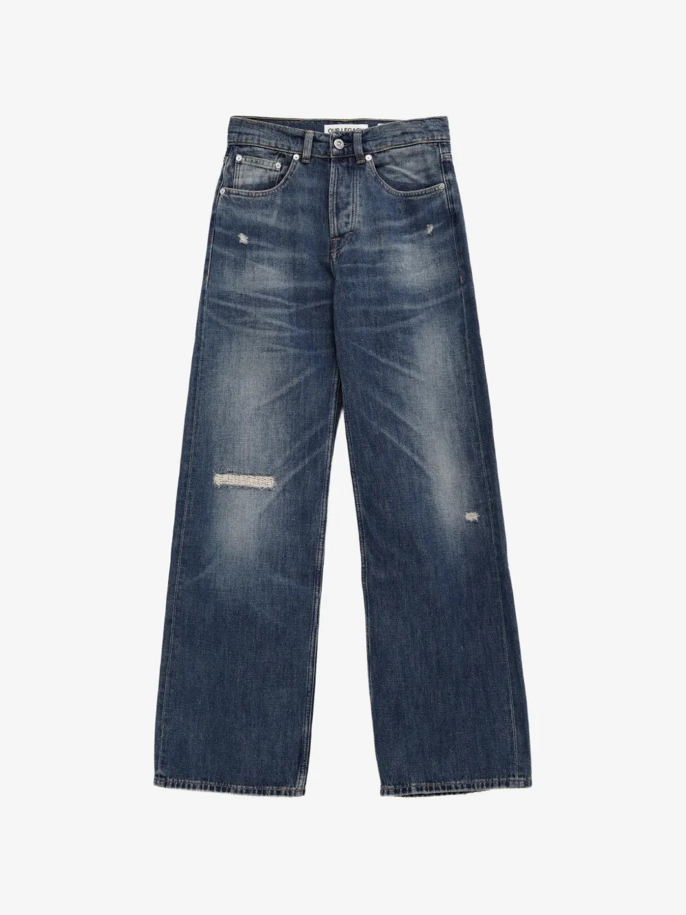 distressed wide-leg jeans | Farfetch Global