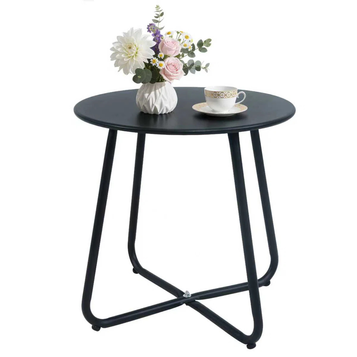 Outdoor Small Patio Side Table,Metal Round End Table | Wayfair North America