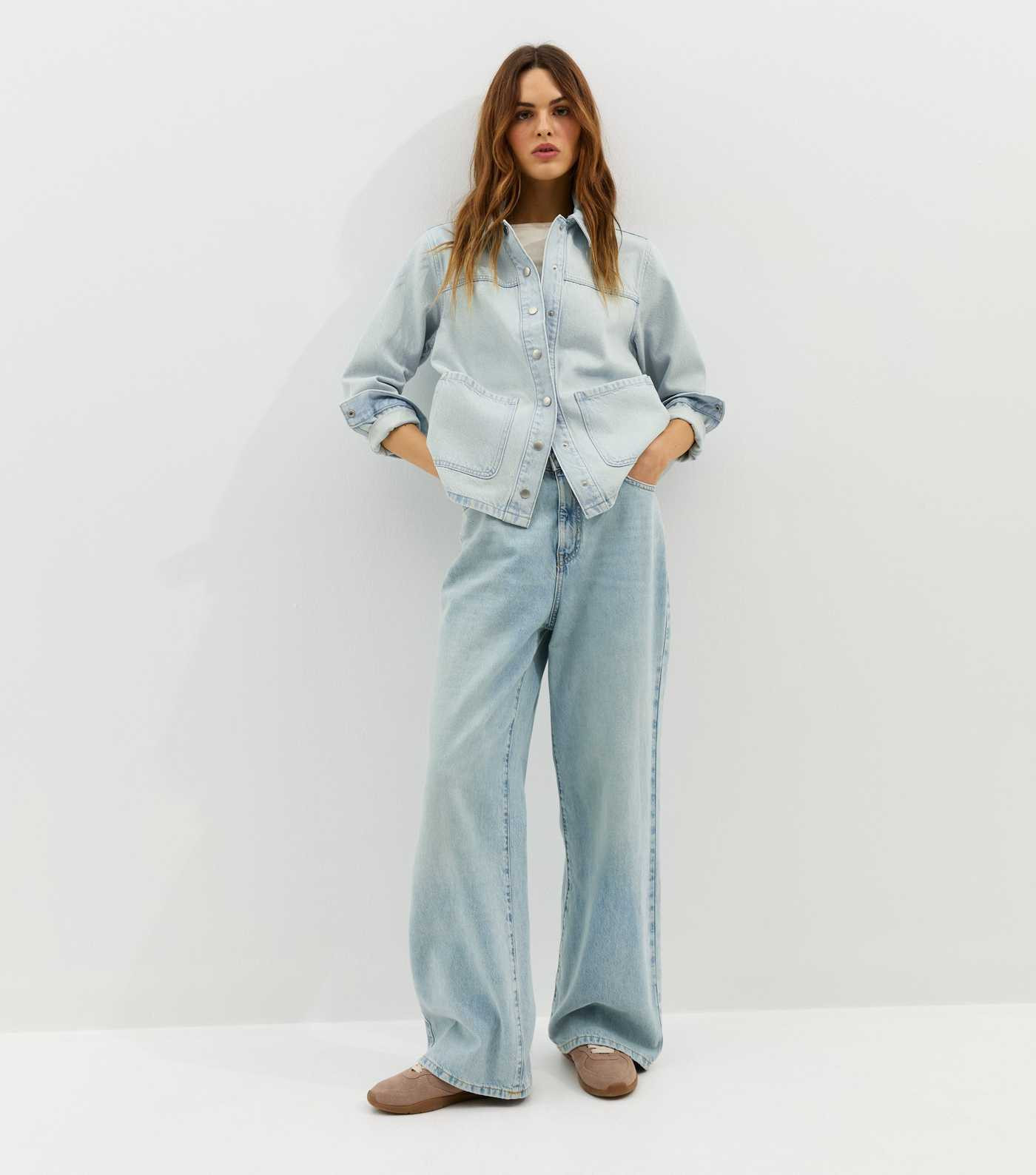 Light Blue Faded Denim Shacket | New Look | New Look (UK)