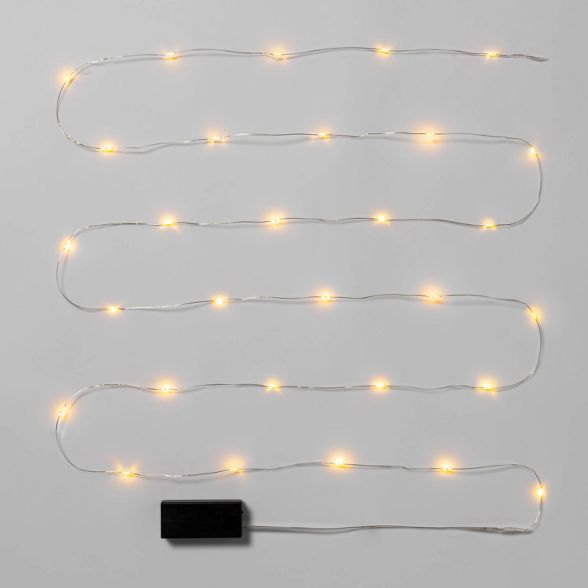 30ct Christmas Battery Operated LED String Fairy Lights Warm White Silver Wire - Wondershop&#8482... | Target