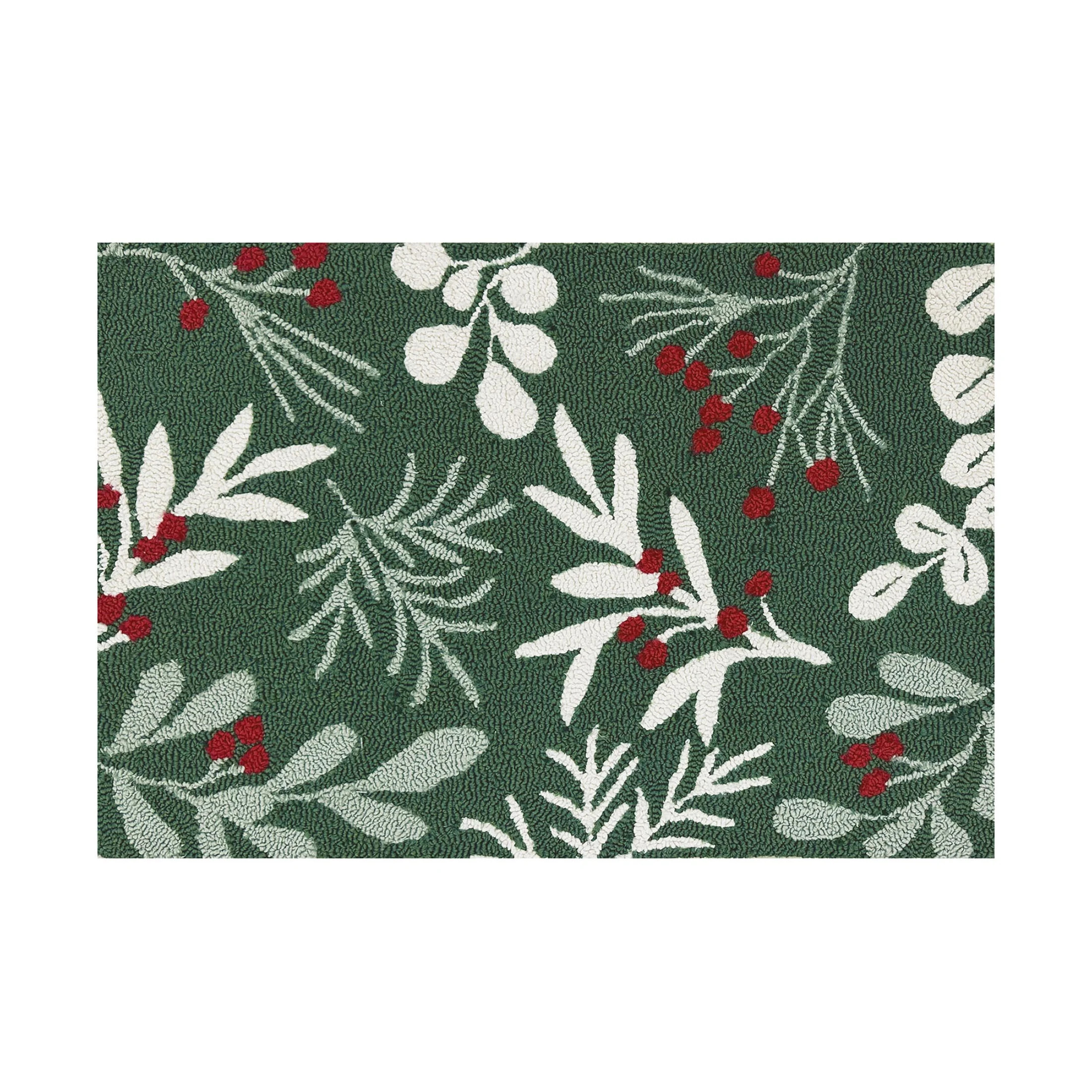 Holiday Time Green Holly 20" x 30" Accent Rug | Walmart (US)