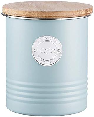 Typhoon Living Airtight Coffee Storage Canister with Bamboo Lid, 1 Litre, Blue | Amazon (US)