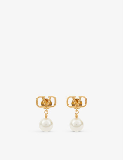 Valentino Garavani
            
                
        	Womens Oro 18/cream Vlogo Brass and Pea... | Selfridges
