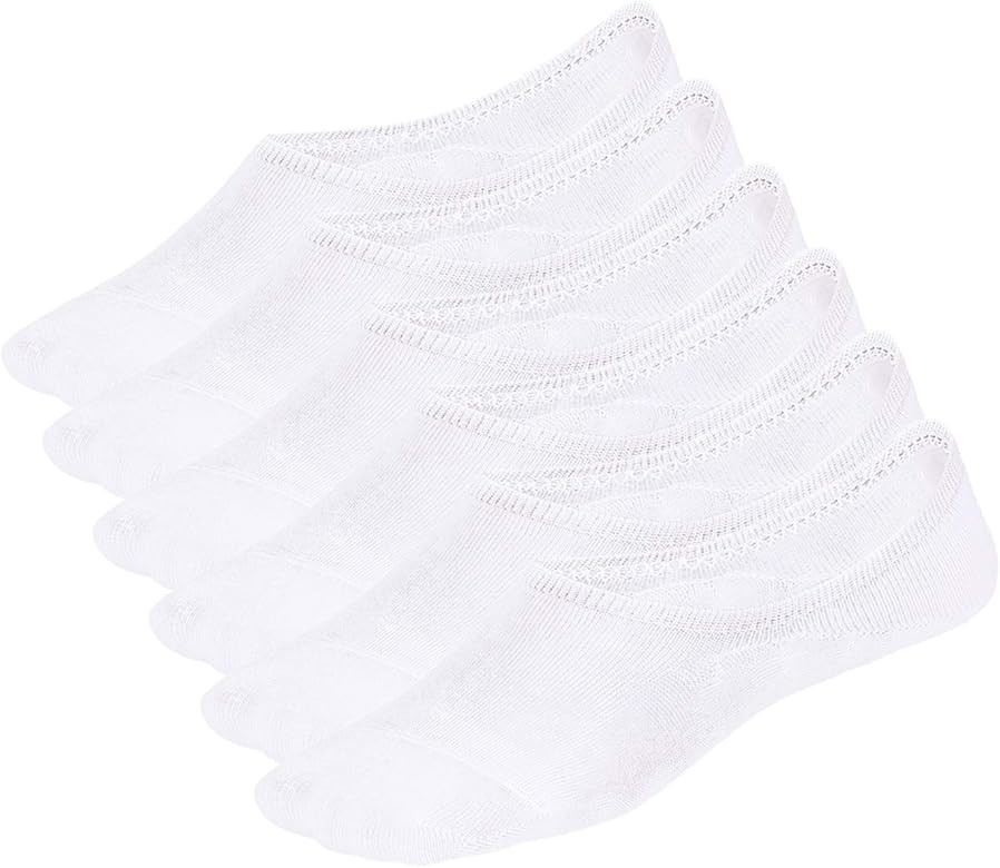No Show Liner Socks Women - (Size 4-15) Low Cut Invisible Cotton Sneaker Socks with Non Slip Grip... | Amazon (US)