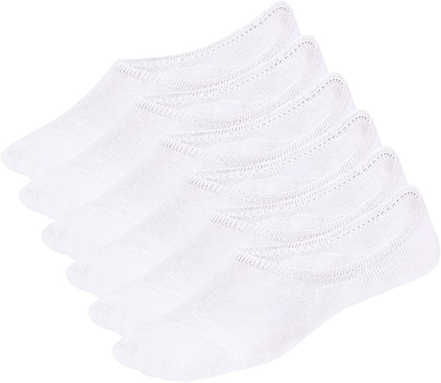 No Show Liner Socks Women - (Size 4-15) Low Cut Invisible Cotton Sneaker Socks with Non Slip Grip... | Amazon (US)