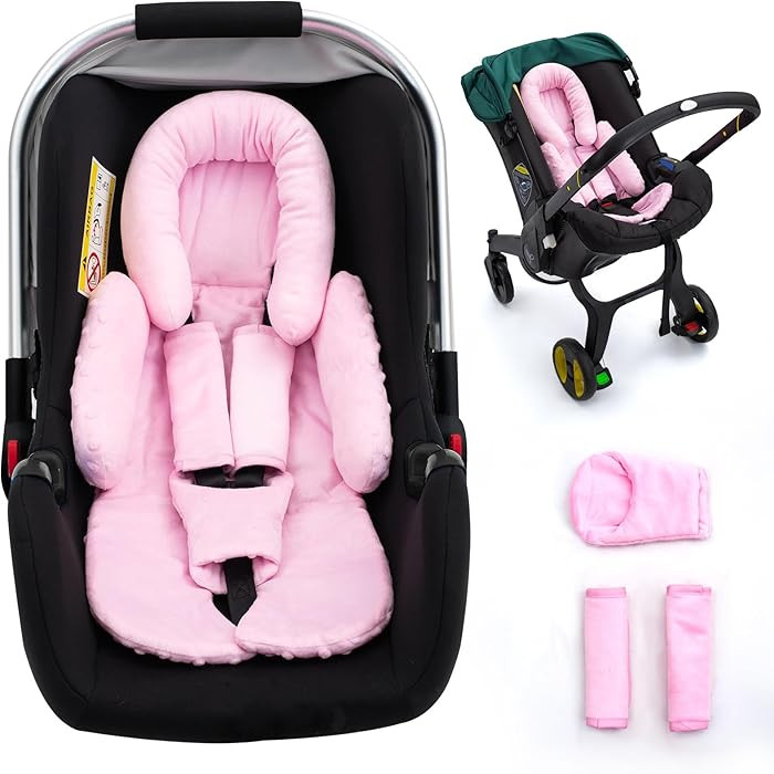 Infant Car Seat Insert with 3 Shoulder & Crocth Covers, Thickened Carseat Head and Body Support f... | Amazon (US)