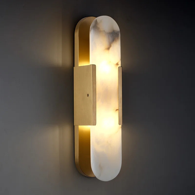 1-Light 20" Dimmable LED Flush Mounted Wall Sconce with Alabaster Shade(G9 Bulbs Included) | Wayfair North America