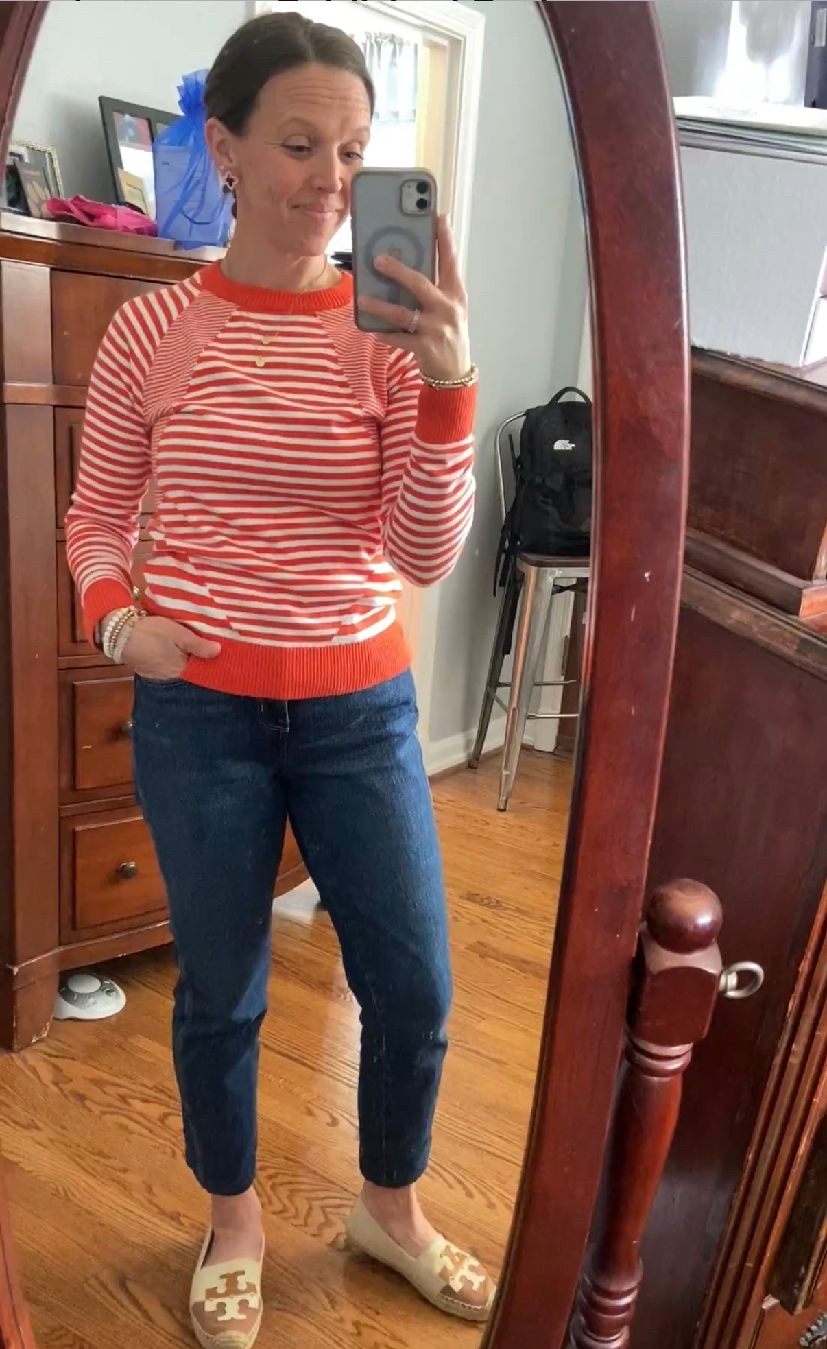 Jeans - on sale, $20 - These vintage slim jeans are perfect for the girlies who love skinny jeans but don’t want a super wide leg, and they go on sale all the time.  


#oldnavy #slimjeans  #salefinds #jeanssale  #darkwashdenim #workoutfits #budgetfriendly #workjeans #businesscasualworkwear
#teacheroutfit  #oldnavy  #LTKootd #designerdupe #lookalike #under25 
#LTKU #LTKSaleAlert #LTKOver40