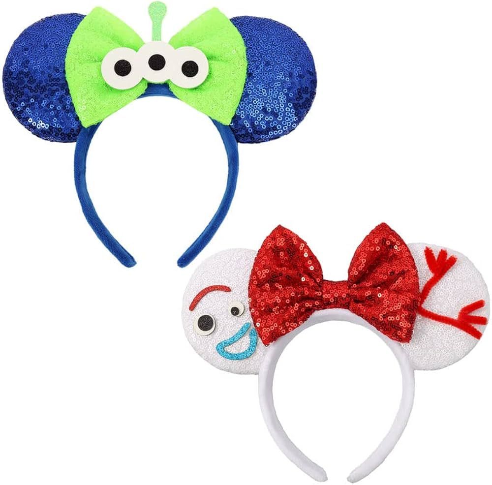 ETLUK Mouse Ears Headband, 2 PCS Mouse Ears for Women Kids, Toy inspired Bow Headbands Hair Acces... | Amazon (US)