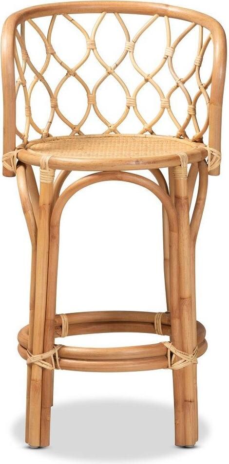 Baxton Studio Diana Modern And Contemporary Natural Finished Rattan Counter Stool | 1stopbedrooms