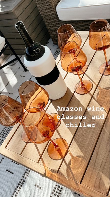 Amazon wine glasses and chiller both under $50

#LTKHome #LTKFindsUnder50