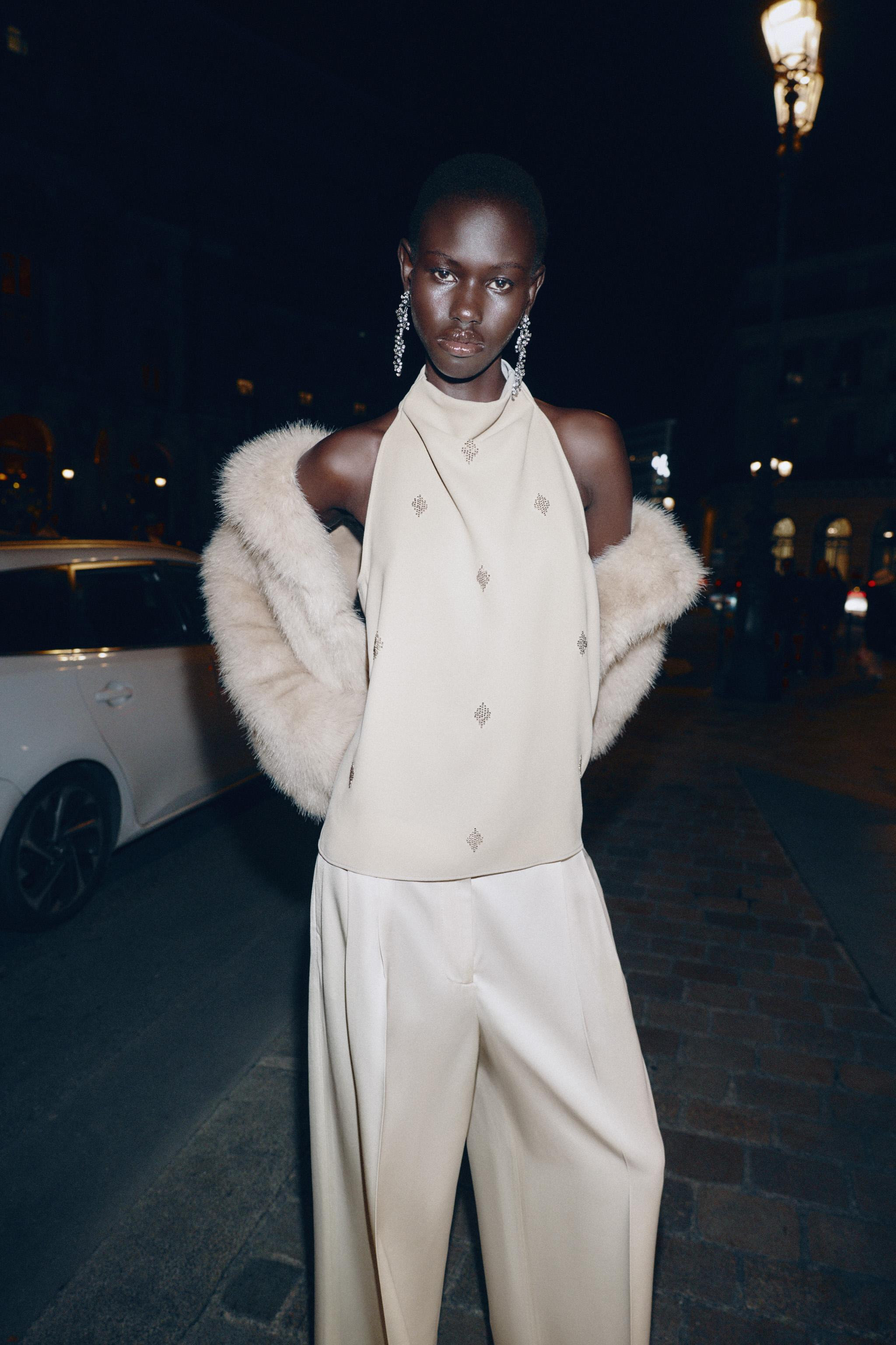 HALTER TOP WITH BEAD DETAIL | Zara UK