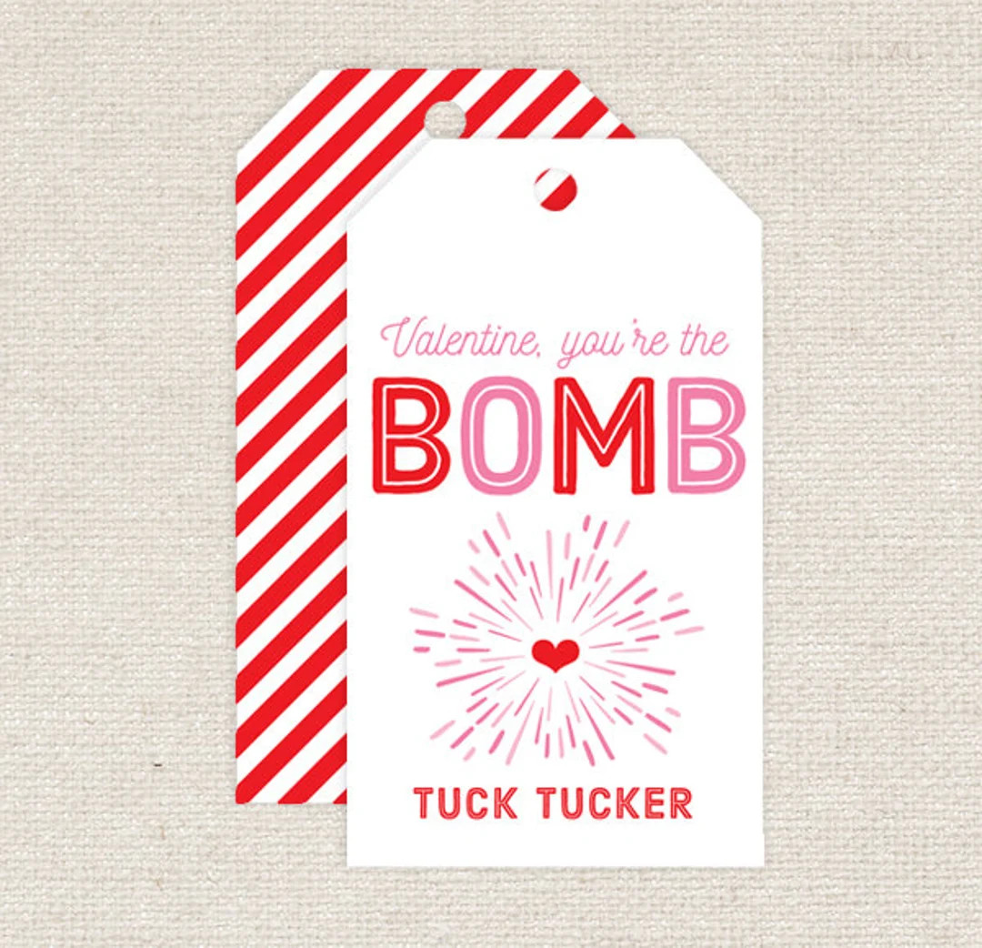 Printable Valentine You're the Bomb Tags - Etsy | Etsy (US)