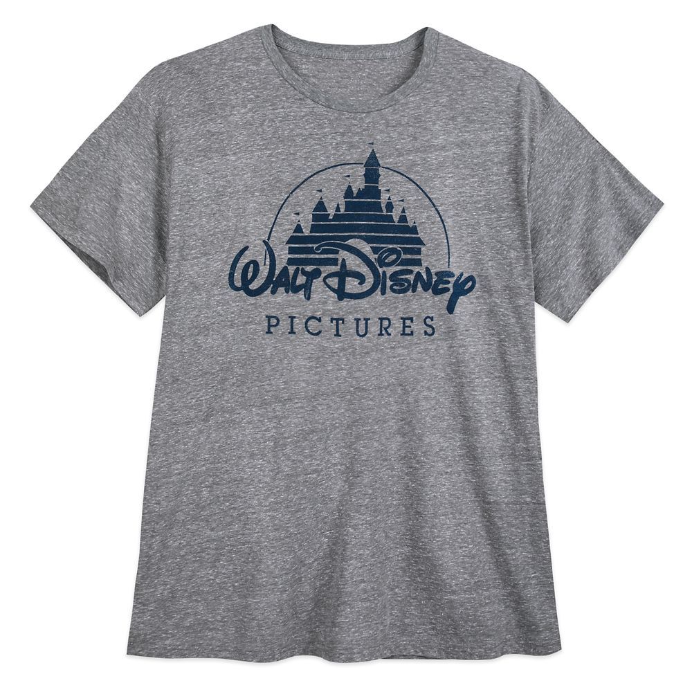 Walt Disney Pictures Logo T-Shirt for Men – Gray – Extended Size | shopDisney