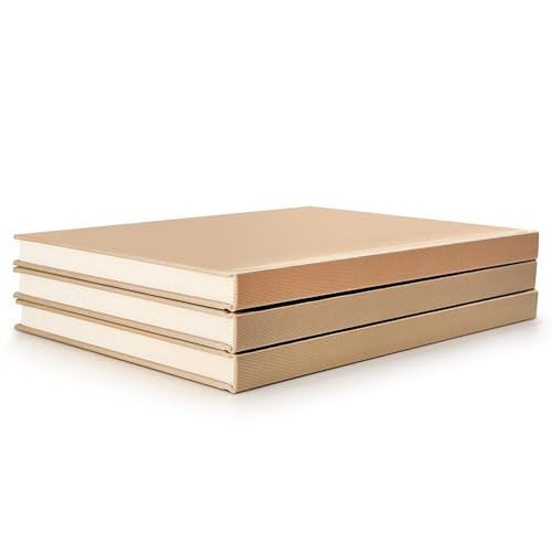 Decorative Book Set | Large Linen Covered Book Set | Set of 3 Real Fabric Hardcover Book for Decor | Fashion Designer Books | Home Decor Coffee Table Set | Shelves Decor | Large Journal (Gold) | Amazon (US)
