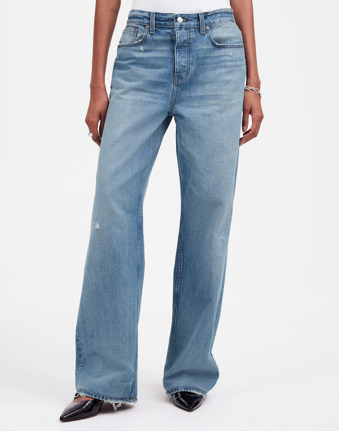 Petite Low-Slung Baggy Jeans in Hamburg Wash | Madewell