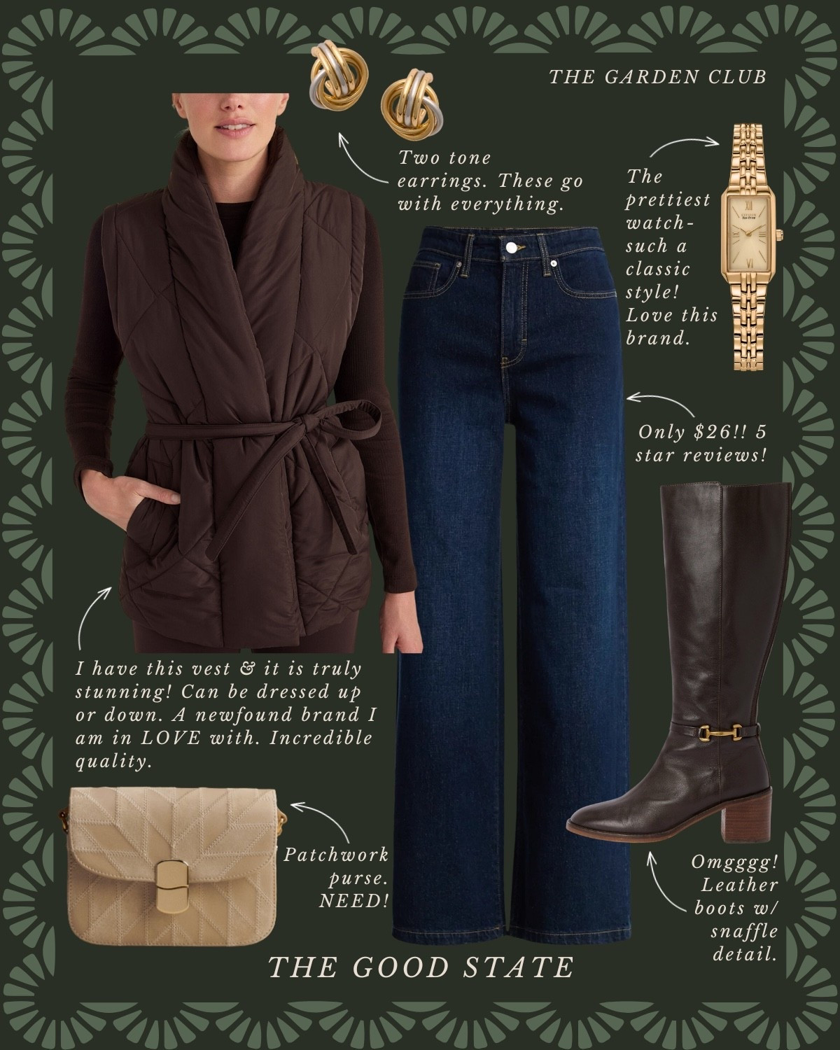 This collection is for the garden girlies who find joy in being outside—no matter the weather or the season. For the ladies and who have all the old Martha Stewart magazines and who love layering denim on denim like we did in the 90s. This is for the barn jacket lovers, flowy dress wearers and those who own all things floral. This is for the early risers and for the ladies gathered around the table late into the night with good friends and good wine. This collection is for the ladies giving gardening a try for the first time and for those who have poured their heart and soul into the same garden for years. For the women who believe tending to the soil in their garden and tending to the hearts in their home is a sacred thing.
Whether you're harvesting herbs or grabbing a pastry at the farmer's market, these cozy classics will carry you through the season ahead. Add a raffia hat, monogrammed ring, botanical serum, or the perfect floral scarf—and you're officially a member of the Garden Club 🌻

#amazonfashion #ltk #ltkstyletip #ltkunder50 #ltksalealert #farmersmarket #slowliving #romantizeyourlife #farmersmarketlove #gardeninglove #outfitideas #90sera #90style #90saesthetic #ralphlauren #fallfashion #falloutfit #marthastewart #inagarten #90sera #90style #90saesthetic #fallstyle #autumnstyle 


#LTKSaleAlert #LTKActive #LTKFindsUnder50