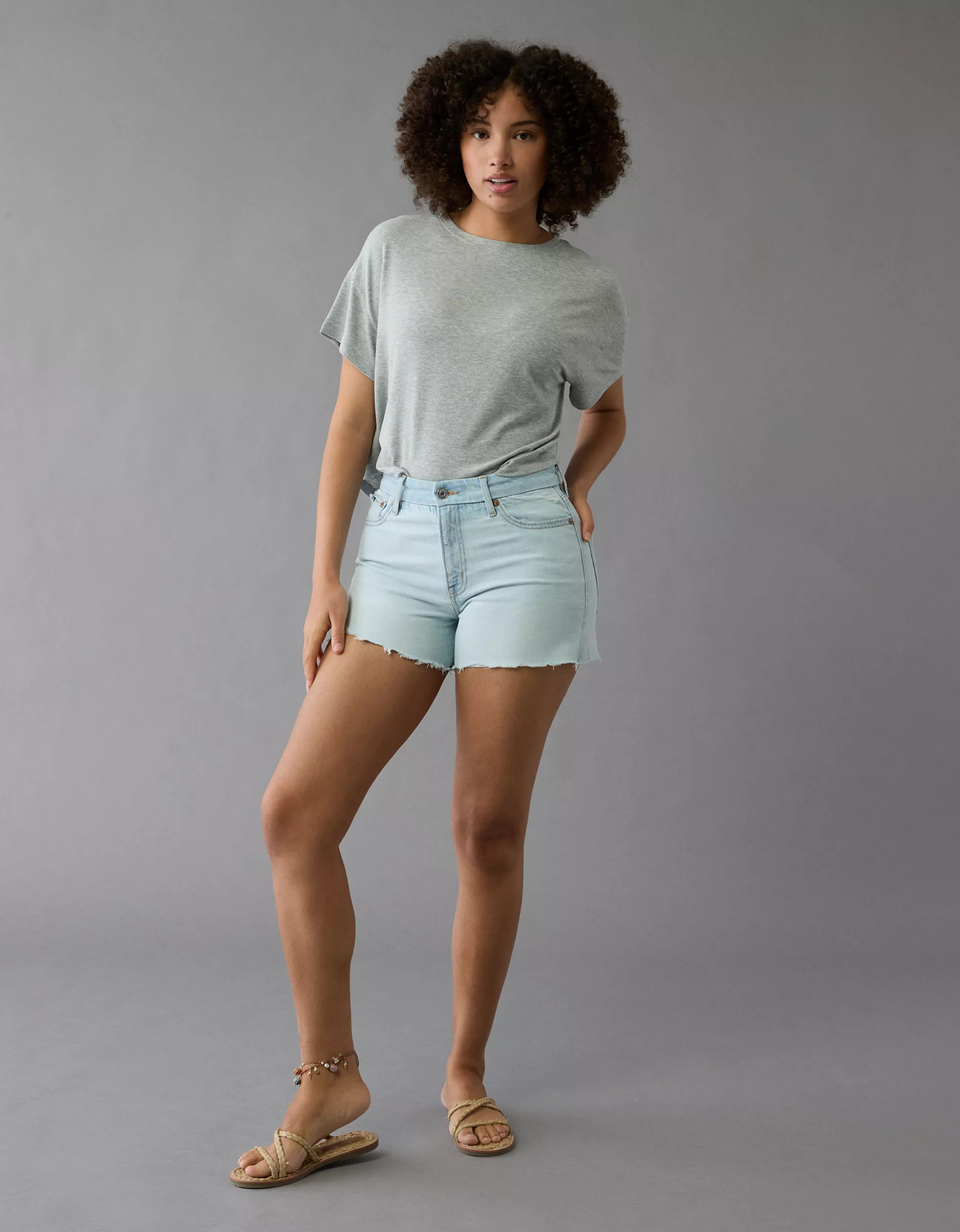 AE Strigid Curvy Super High-Waisted Relaxed Short | American Eagle Outfitters (US & CA)