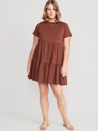 Tiered Mini Swing T-Shirt Dress for Women | Old Navy (US)