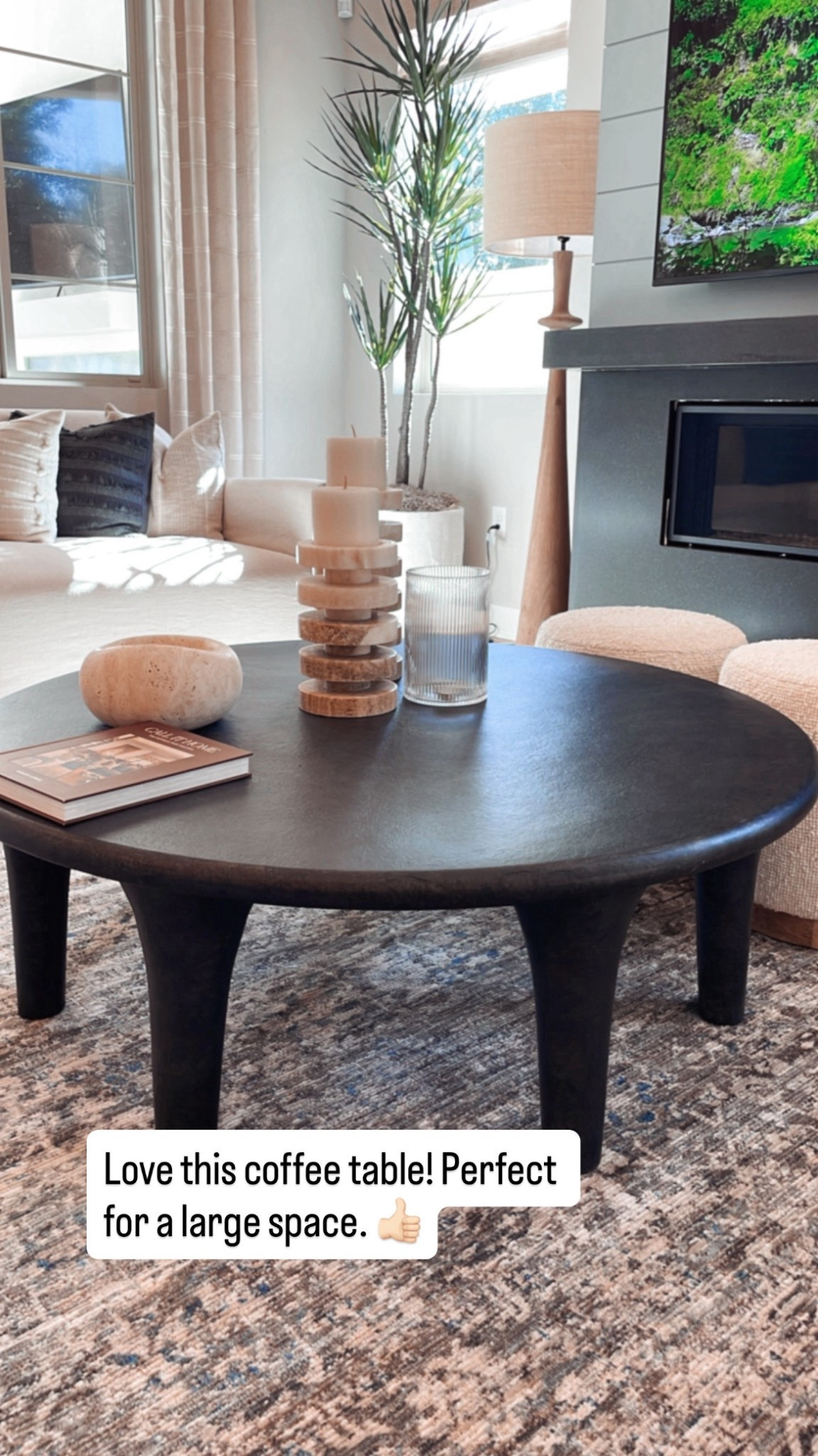 The Kelden Coffee Table by Four Hands is so pretty! Perfect dark wood round coffee table for a larger living room space. 

I also linked a similar floor lamp to the one in the background. 

#LTKSaleAlert #LTKHome