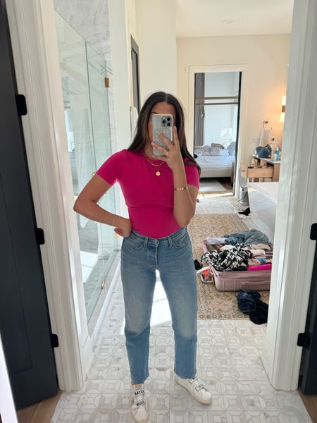 Top: medium
Jeans: 28

Here is that baby tee again in a bright pink color from Walmart! 

Dressupbuttercup.com @walmartfashion
@walmart #walmartfashion #walmartpartner
#dressupbuttercup 

#LTKSpringSale #LTKstyletip #LTKfindsunder50