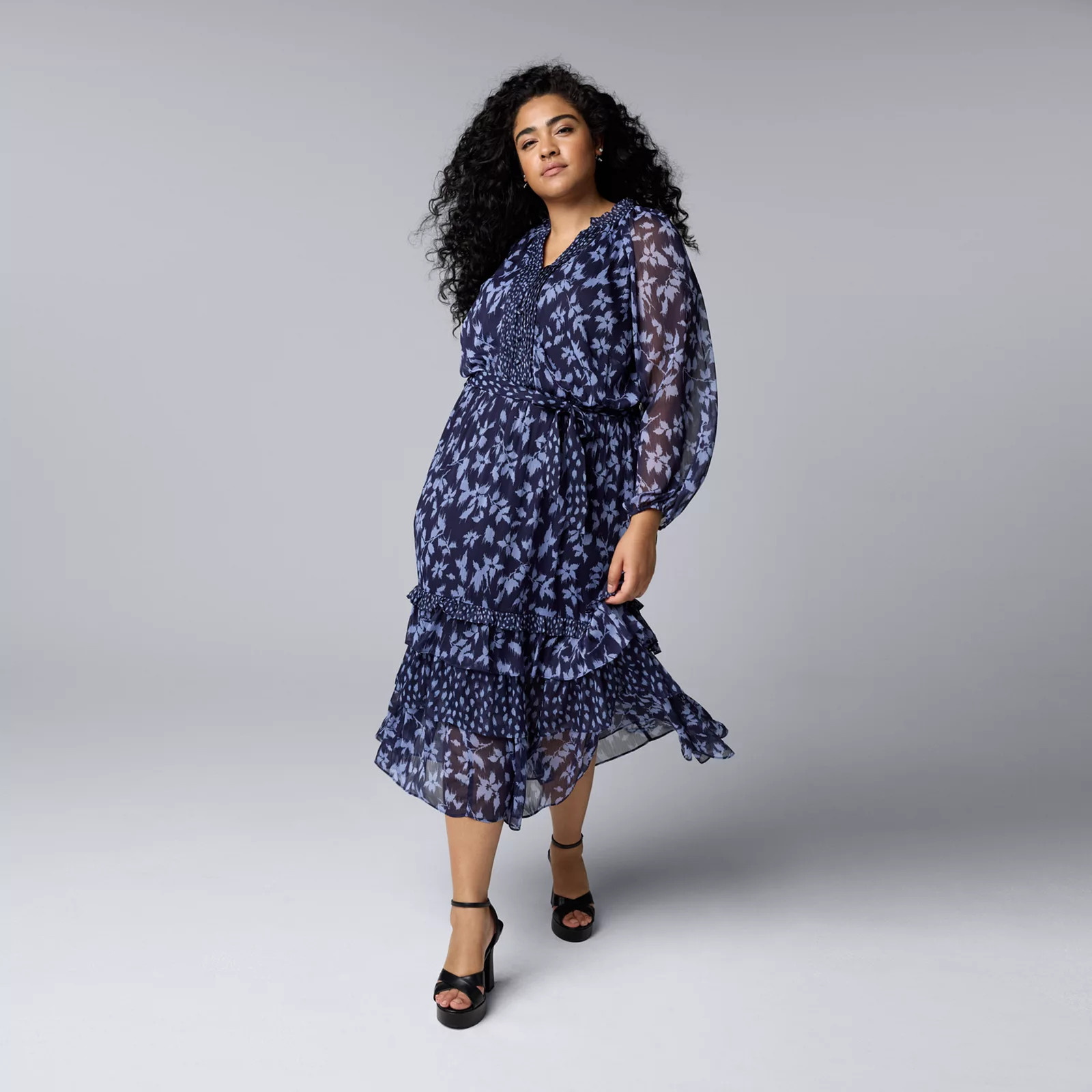 Plus Size Simply Vera Vera Wang Tiered Ruffle Maxi Dress | Kohl's