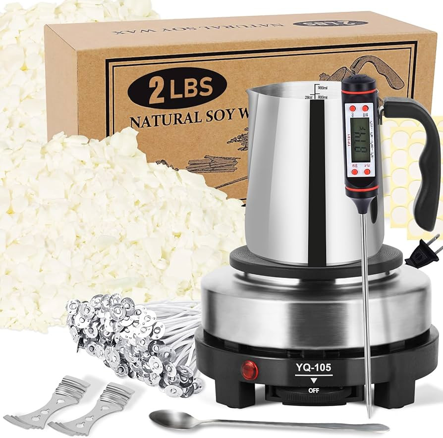 SAEUYVB Candle Making Kit with Wax Melter, Candle Wax for Candle Making - DIY Candle Making Suppl... | Amazon (US)