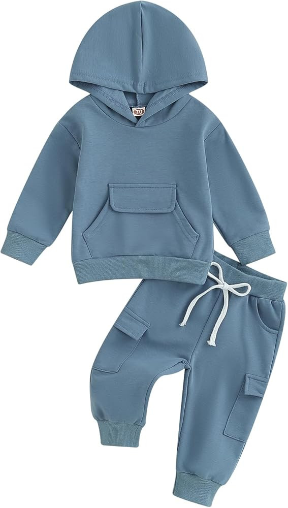Ledy Champswiin Baby Boy Girl Sweatsuits Sportswear Toddler Kids Solid Color Outfit Hoodie Sweats... | Amazon (US)