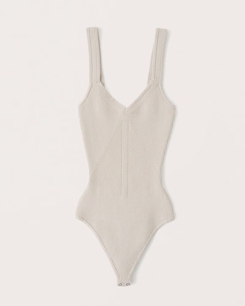 Women's Elevated Knit V-Neck Bodysuit | Women's Clearance | Abercrombie.com | Abercrombie & Fitch (US)