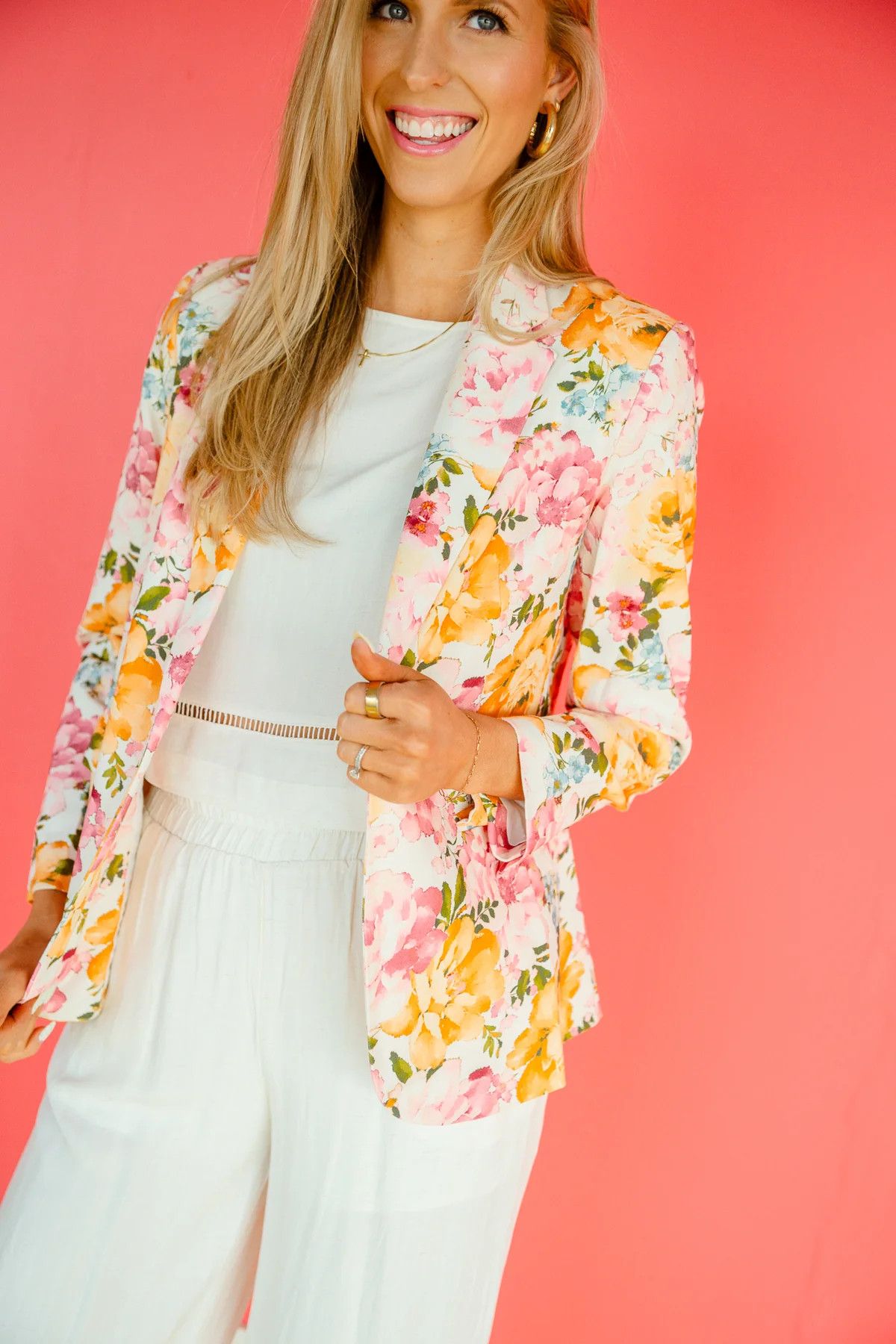 Loretta Floral Blazer - Cyclamen + Orange | MyEllement Boutique