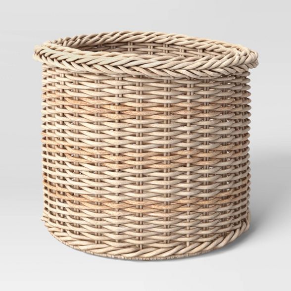 Tapered Outdoor Variegated Manmade Rattan Decorative Basket - Threshold™ designed with Studio M... | Target