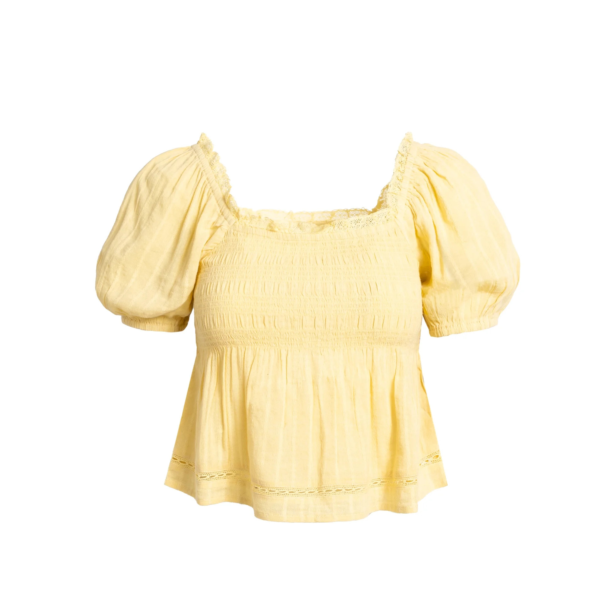 Jessica Simpson Women's and Women's Plus Waverly Cotton Smocked Blouse, Sizes XS-4X - Walmart.com | Walmart (US)
