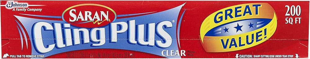 Saran Cling Plus Plastic Wrap, 200 Sq Ft, 1 Count (Pack of 1) | Amazon (US)