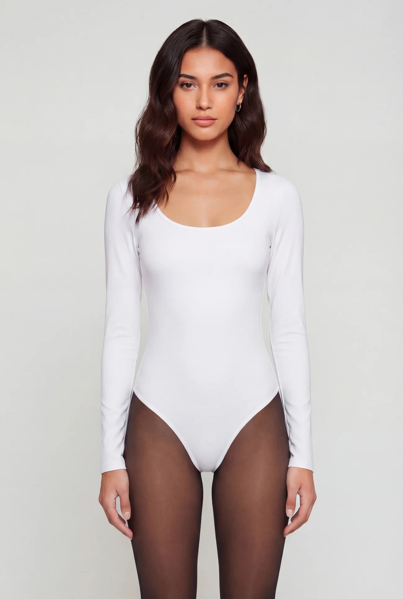 Basic Long Sleeve Scoop Neck Bodysuit | Rainbow Shops
