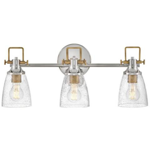 HINKLEY BATH EASTON Medium Three Light Vanity Polished Nickel - #365P8 | Lamps Plus | Lamps Plus