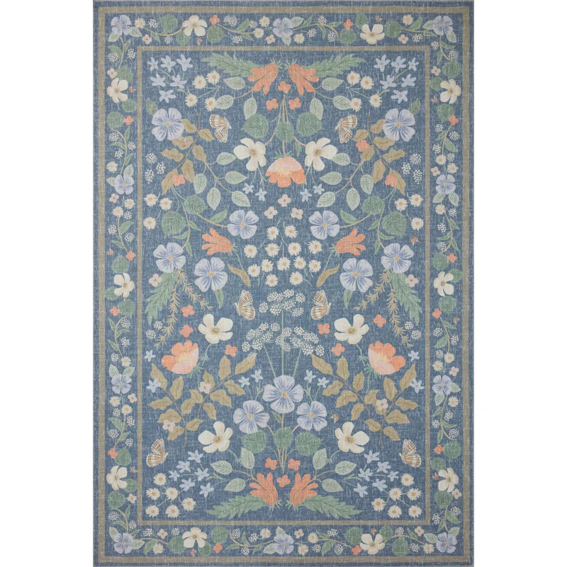 Rifle Paper Co. x Loloi Cotswolds COT-03 Willow Indigo Rug | Wayfair North America