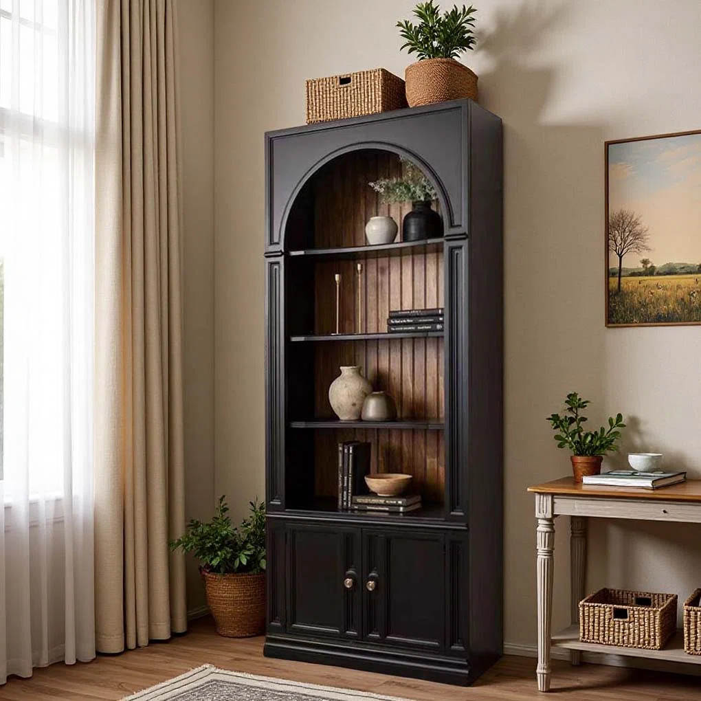 Black solid wood bookcase | Wayfair North America