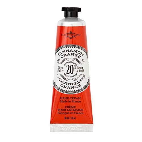 La Chatelaine 20% Shea Butter Hand Cream, Organic Argan Oil, Vitamin E, Moisturizing, Nourishing, Natural, Extra-Rich Lotion, Made in France, 1 oz / 30ml (Cinnamon Orange) | Amazon (US)