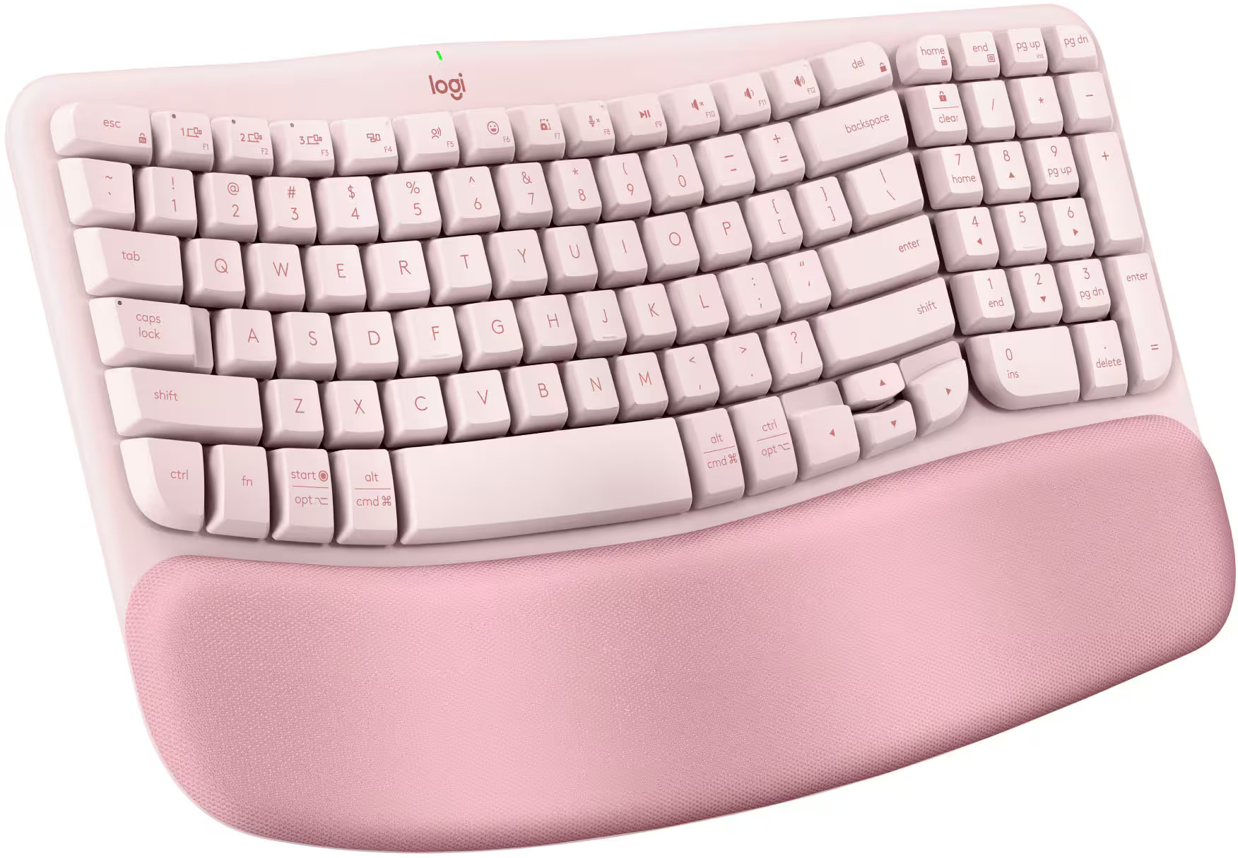 Logitech Wave Keys Ergonomic Wireless Keyboard for Windows/Mac with Integrated Palm-rest Rose 920... | Best Buy U.S.