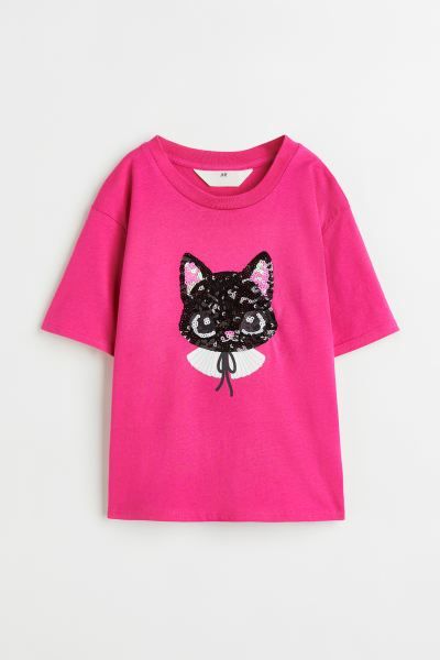 Reversible Sequin-motif T-shirt | H&M (US + CA)