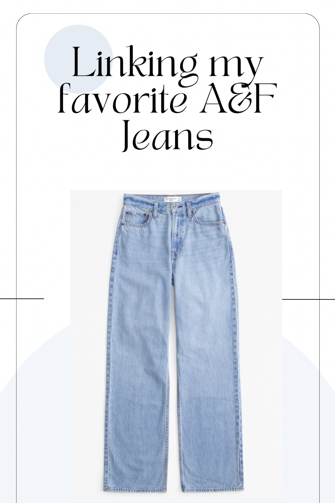 Linking my favorite Abercrombie and Fitch jeans for moms!

#LTKxAF #LTKMidsize #LTKSaleAlert