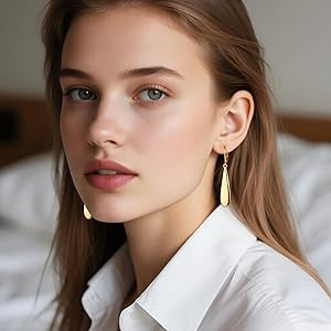 925 Sterling Silver Long Teardrop Dangle Earrings for Women Hypoallergenic Drop Leverback Earring... | Amazon (US)