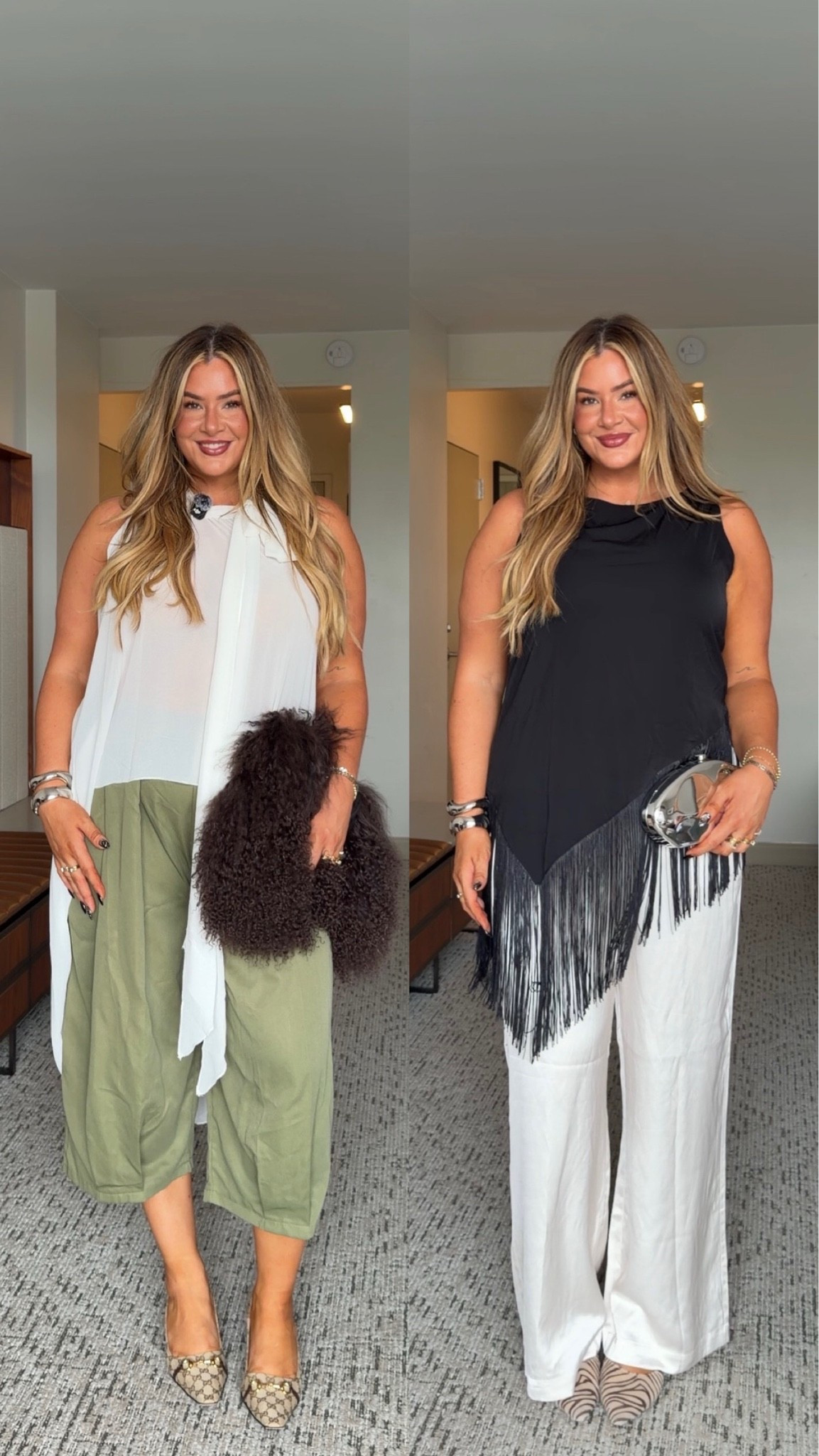 wearing a large in the white top & xxl in the green pants! wearing an xxl in the black top & an xl tall in the white pants ✨

#LTKMidsize #LTKTall #LTKootd