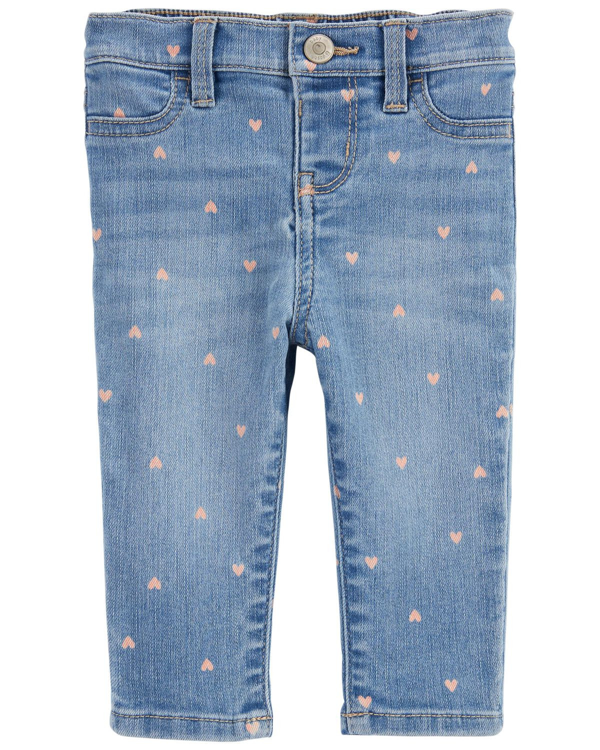Blue Baby Heart Print Pull-On Denim Pants | carters.com | Carter's