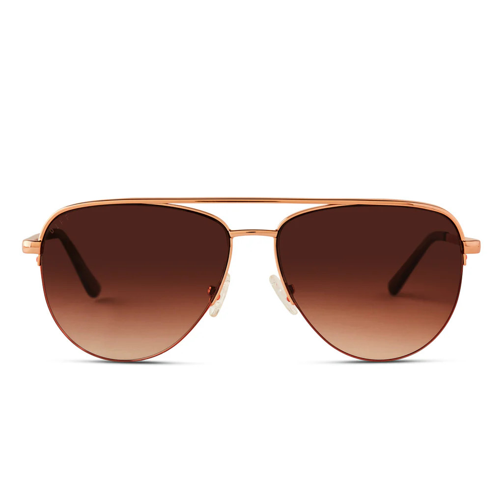 TATE - ROSE GOLD + TERRACOTTA GRADIENT SUNGLASSES | DIFF Eyewear