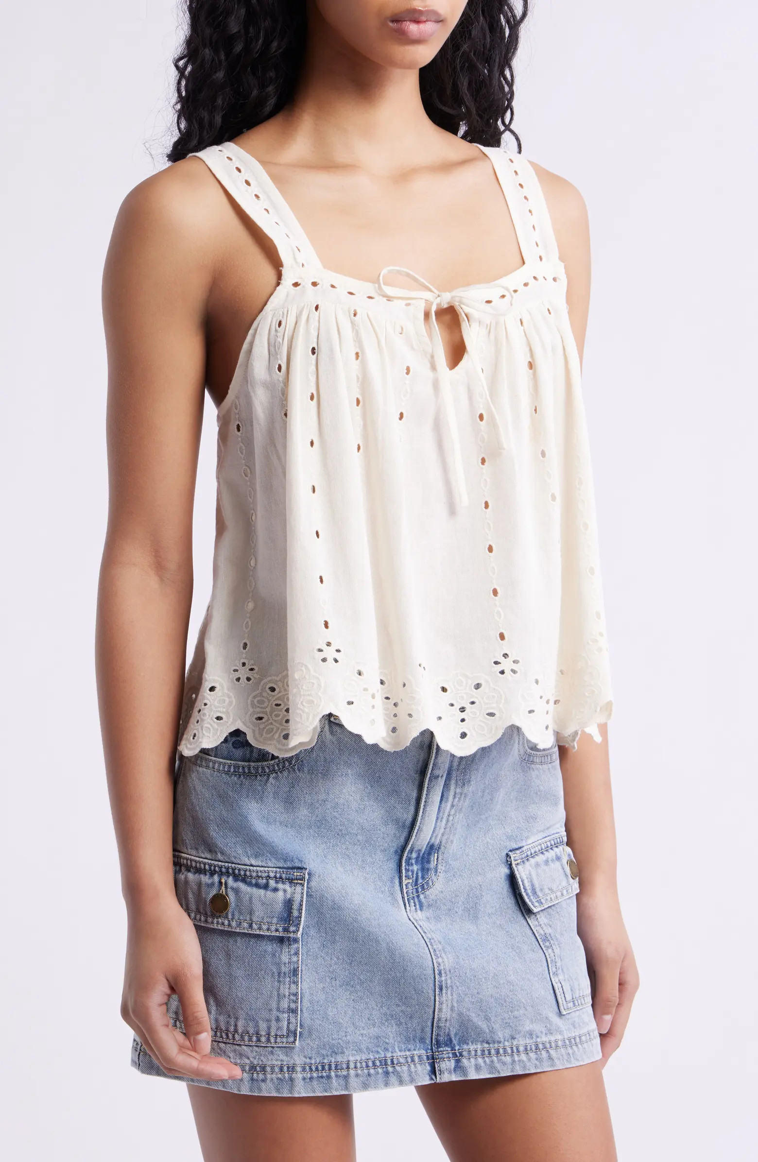 Rip Curl San Carlos La Joya Cotton & Linen Tank | Nordstrom | Nordstrom